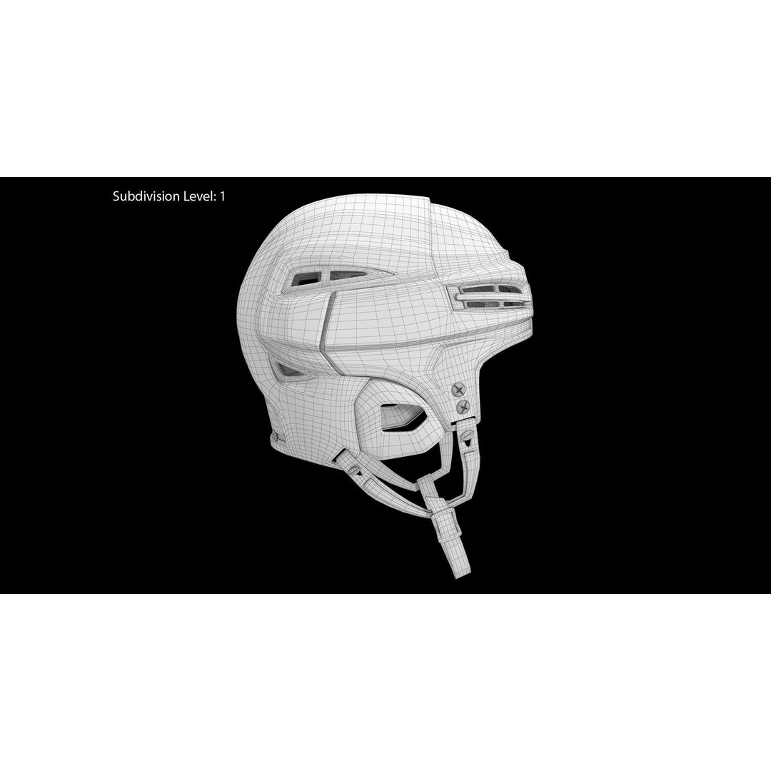 Bauer Re-Akt 100 Blue Hockey Helmet 3D Model – Low Poly PBR Asset, FBX - View 16