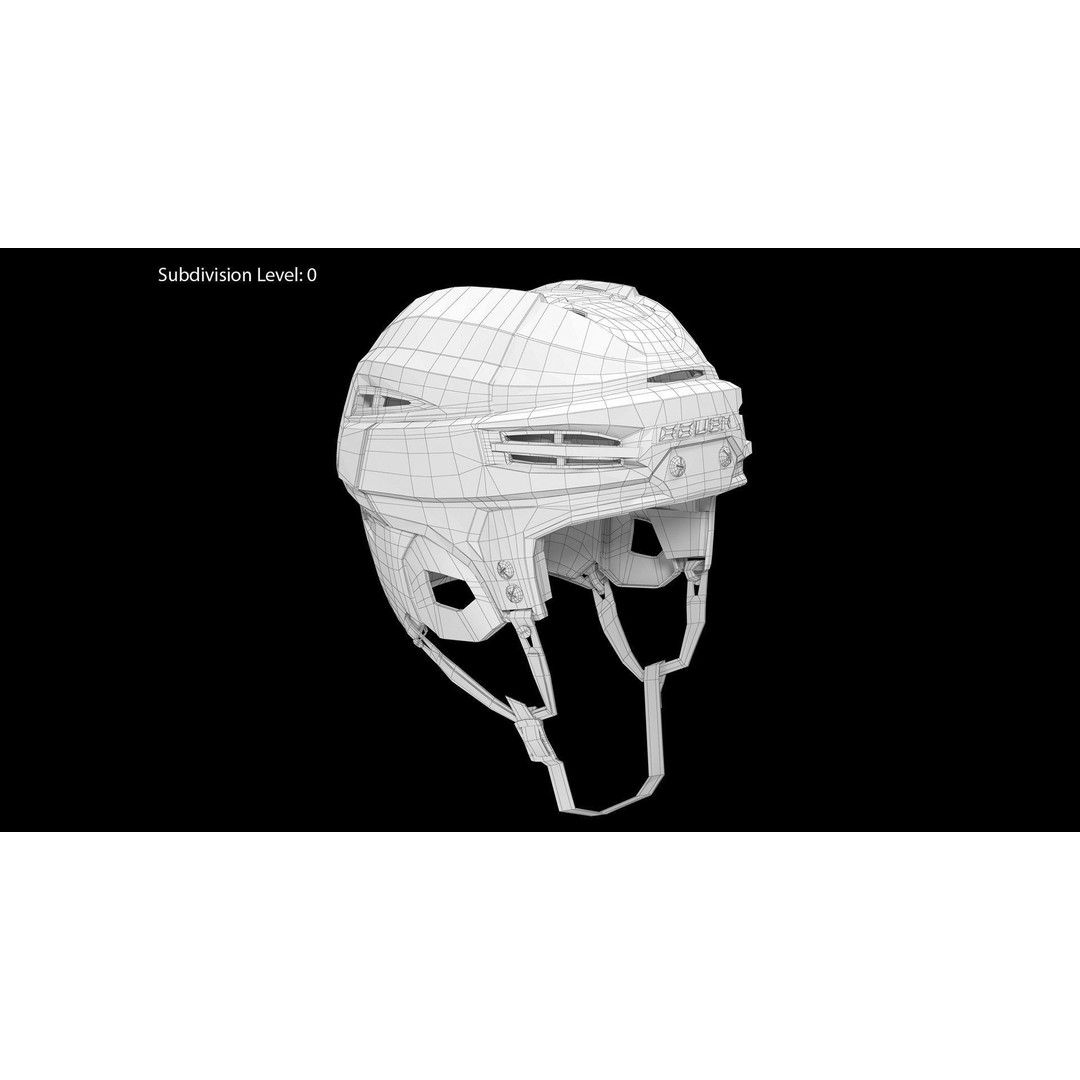 Bauer Re-Akt 100 Blue Hockey Helmet 3D Model – Low Poly PBR Asset, FBX - View 18