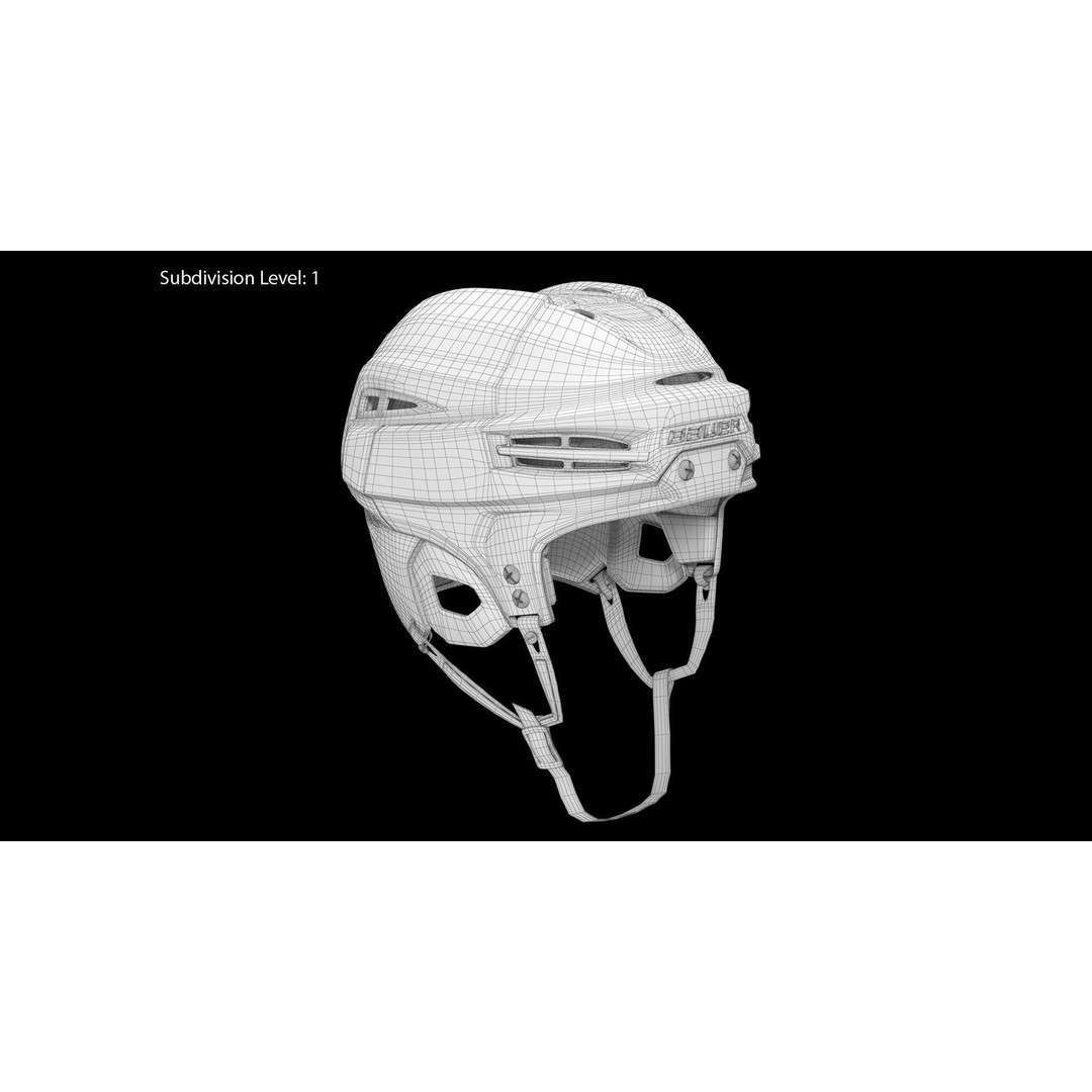 Bauer Re-Akt 100 Blue Hockey Helmet 3D Model – Low Poly PBR Asset, FBX - View 19