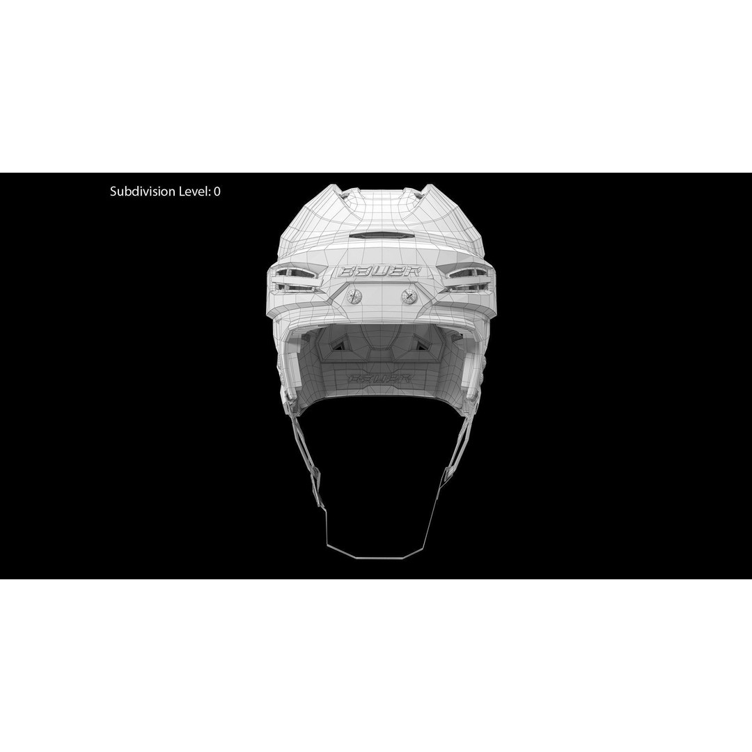Bauer Re-Akt 100 Blue Hockey Helmet 3D Model – Low Poly PBR Asset, FBX - View 21