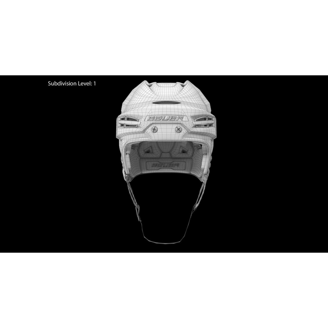 Bauer Re-Akt 100 Blue Hockey Helmet 3D Model – Low Poly PBR Asset, FBX - View 22