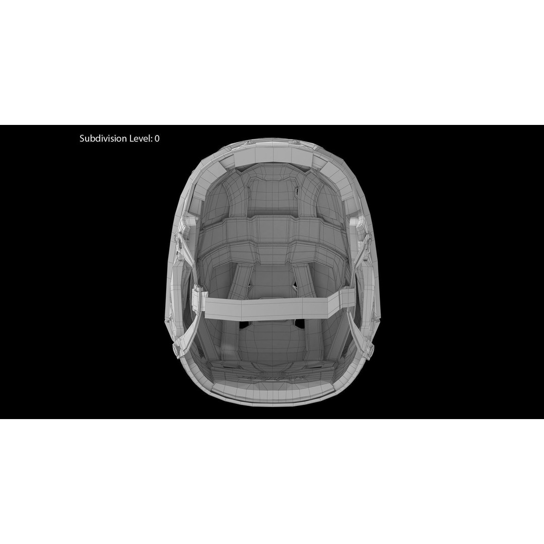 Bauer Re-Akt 100 Blue Hockey Helmet 3D Model – Low Poly PBR Asset, FBX - View 24