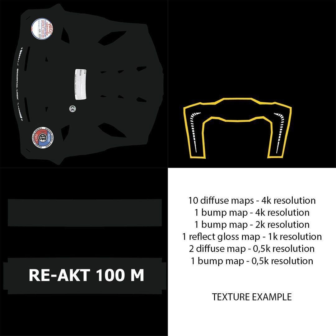 Bauer Re-Akt 100 Blue Hockey Helmet 3D Model – Low Poly PBR Asset, FBX - View 26