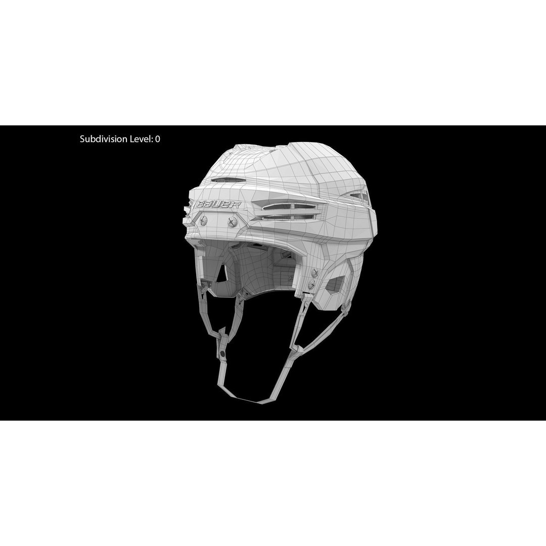 Bauer Re-Akt 100 Blue Hockey Helmet 3D Model – Low Poly PBR Asset, FBX - View 3