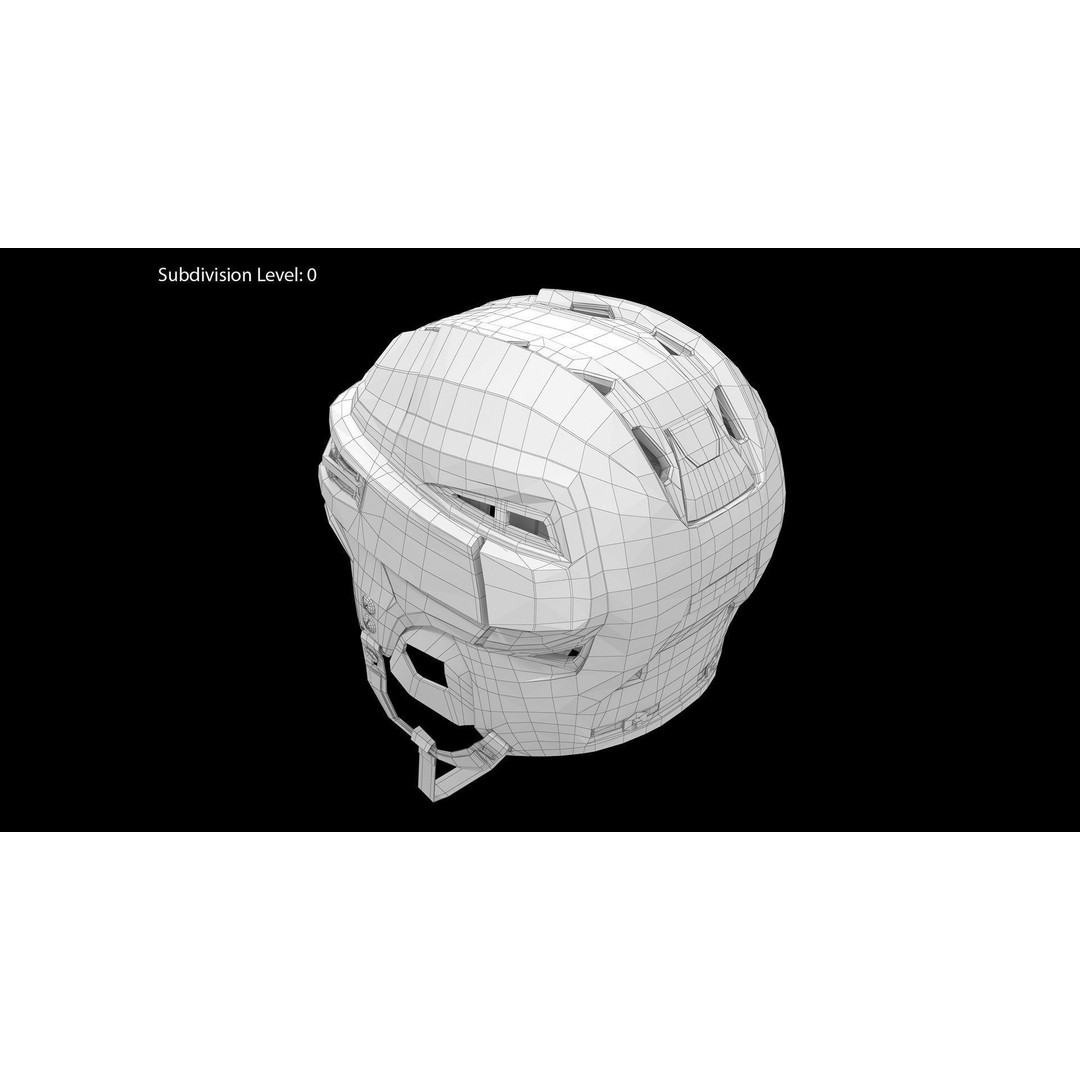 Bauer Re-Akt 100 Blue Hockey Helmet 3D Model – Low Poly PBR Asset, FBX - View 6