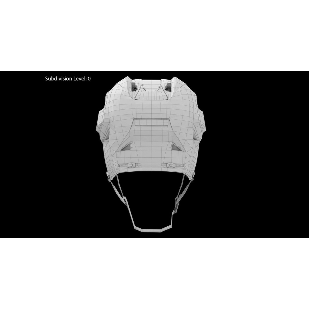 Bauer Re-Akt 100 Blue Hockey Helmet 3D Model – Low Poly PBR Asset, FBX - View 9