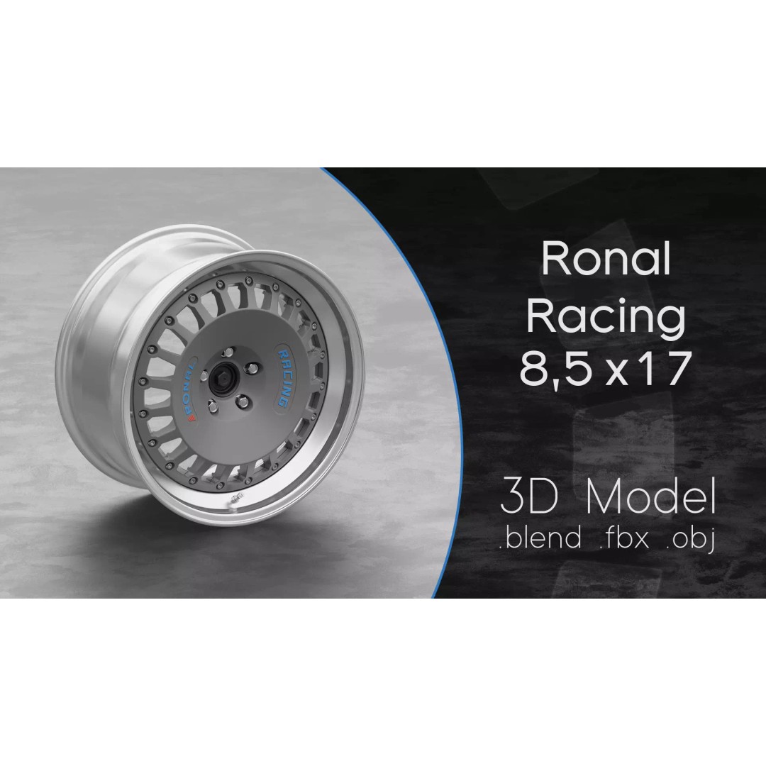 Ronal Racing Wheel 3D Model – High Poly PBR Asset, FBX, OBJ, Blender - View 2