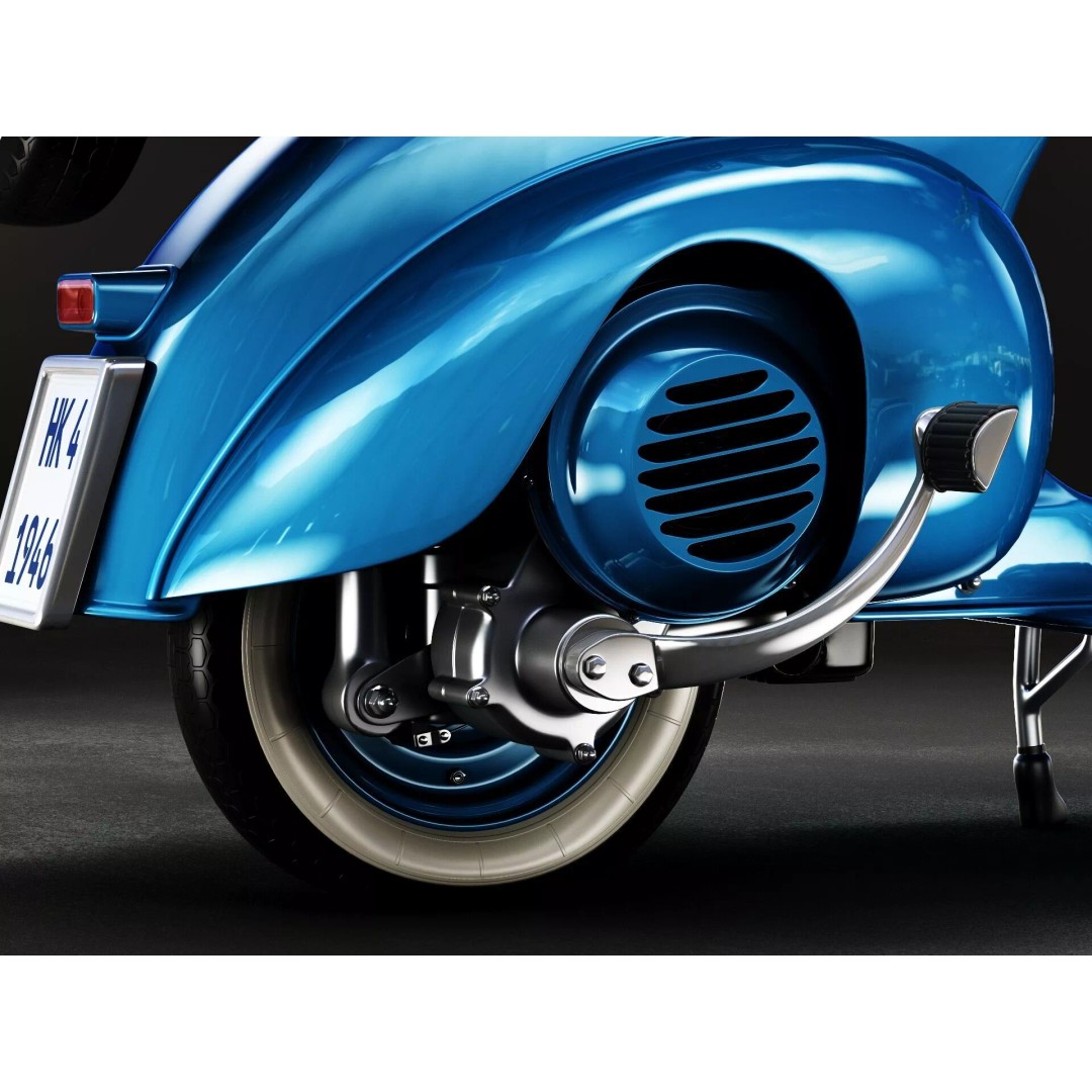 1946 Vespa Faro Basso 3D Model – High Poly Game Asset, FBX, OBJ - View 12