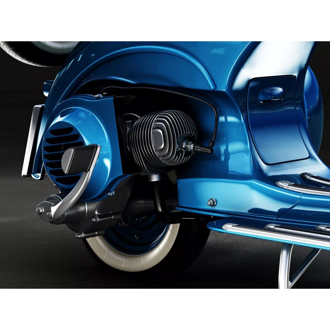 1946 Vespa Faro Basso 3D Model – High Poly Game Asset, FBX, OBJ - View 13