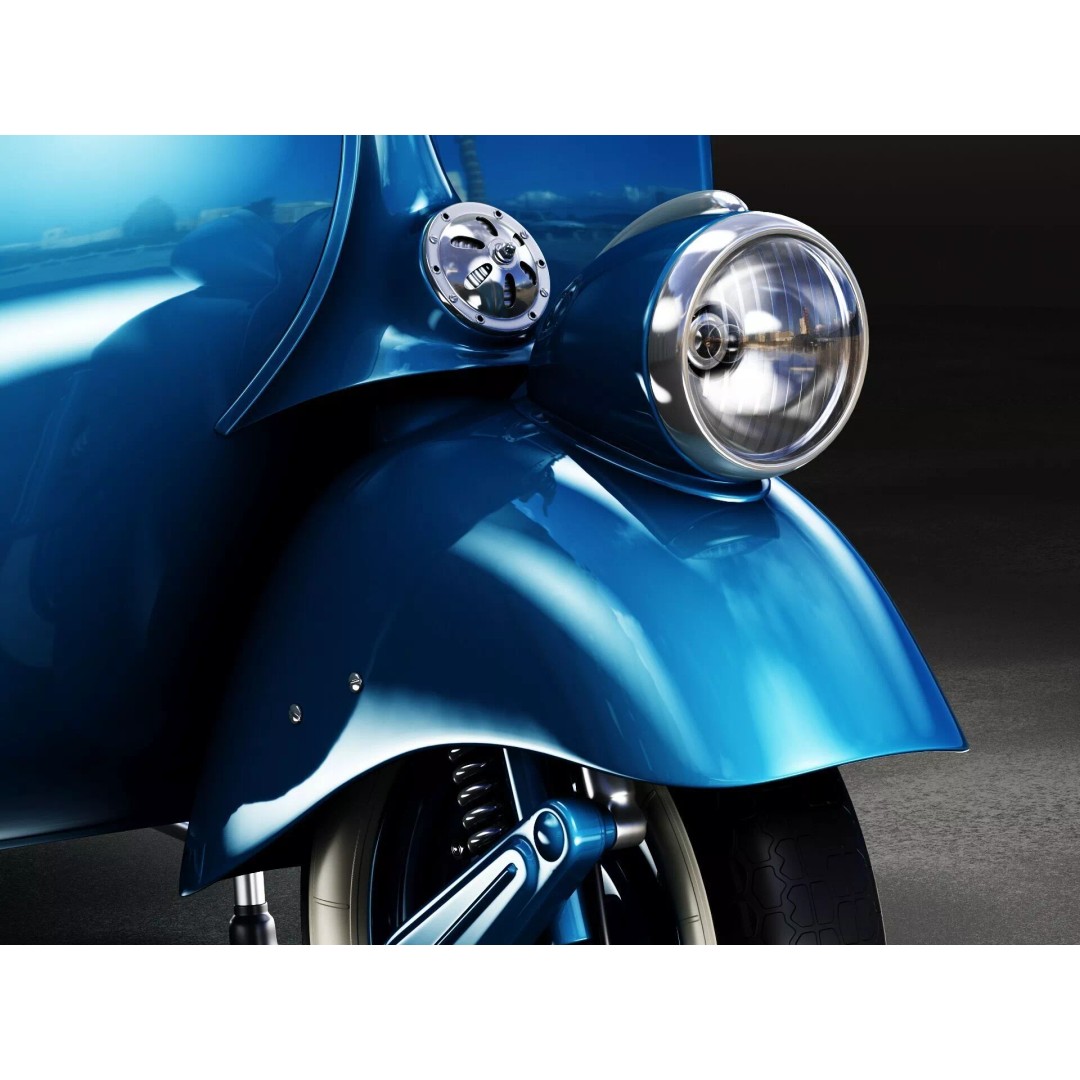 1946 Vespa Faro Basso 3D Model – High Poly Game Asset, FBX, OBJ - View 14