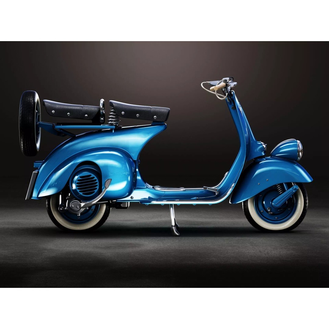 1946 Vespa Faro Basso 3D Model – High Poly Game Asset, FBX, OBJ - View 4