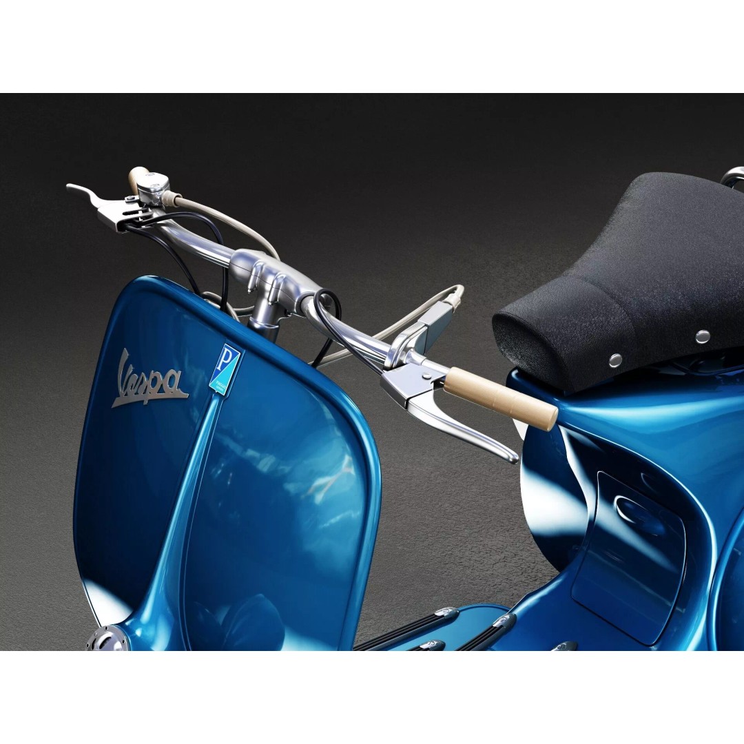 1946 Vespa Faro Basso 3D Model – High Poly Game Asset, FBX, OBJ - View 9