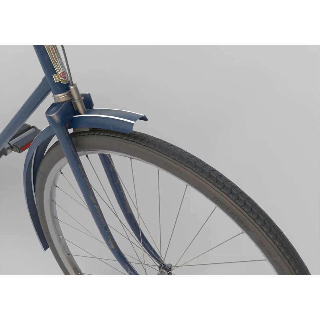 Vintage ZIS Bicycle 3D Model – Low Poly PBR Asset, FBX