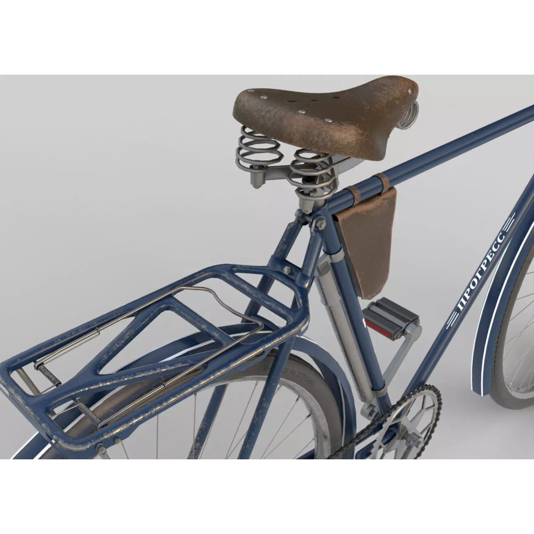 Vintage ZIS Bicycle 3D Model – Low Poly PBR Asset, FBX - View 11