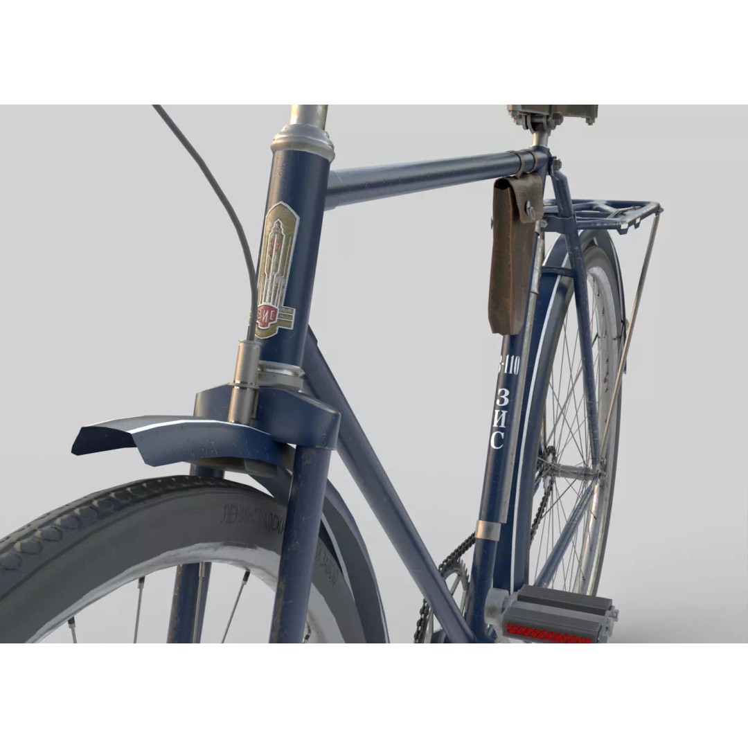 Vintage ZIS Bicycle 3D Model – Low Poly PBR Asset, FBX - View 13