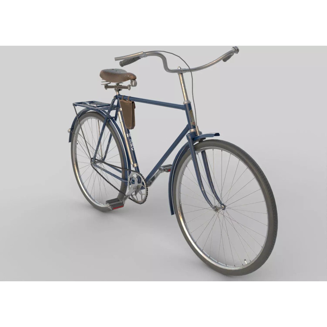 Vintage ZIS Bicycle 3D Model – Low Poly PBR Asset, FBX - View 2