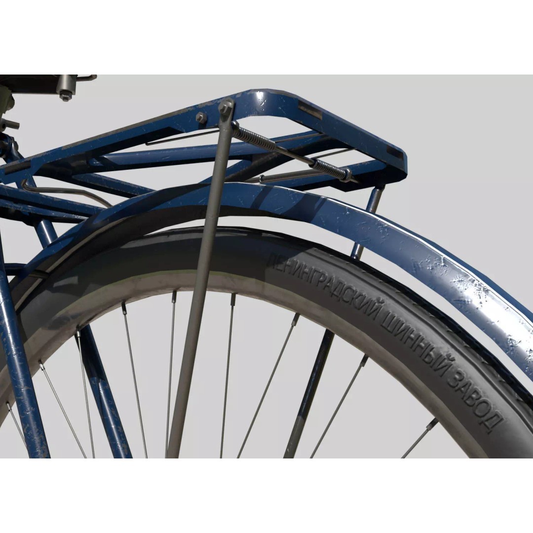 Vintage ZIS Bicycle 3D Model – Low Poly PBR Asset, FBX - View 5