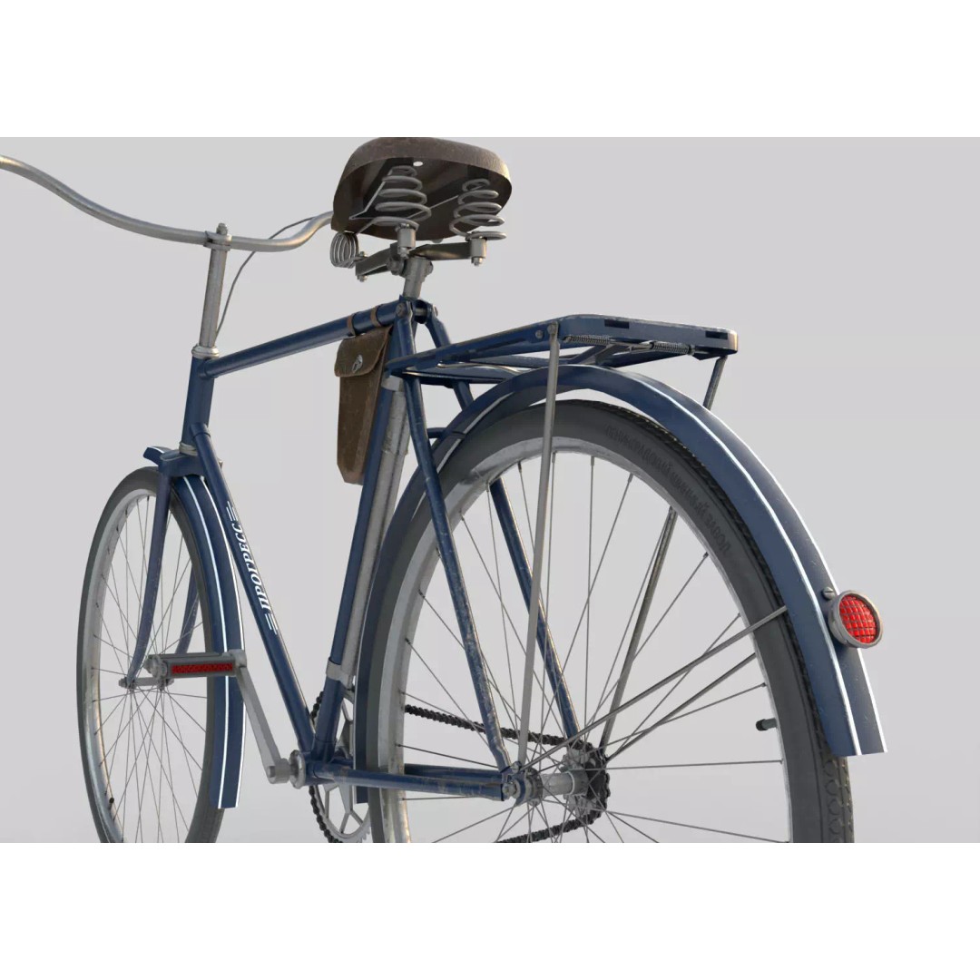 Vintage ZIS Bicycle 3D Model – Low Poly PBR Asset, FBX - View 6