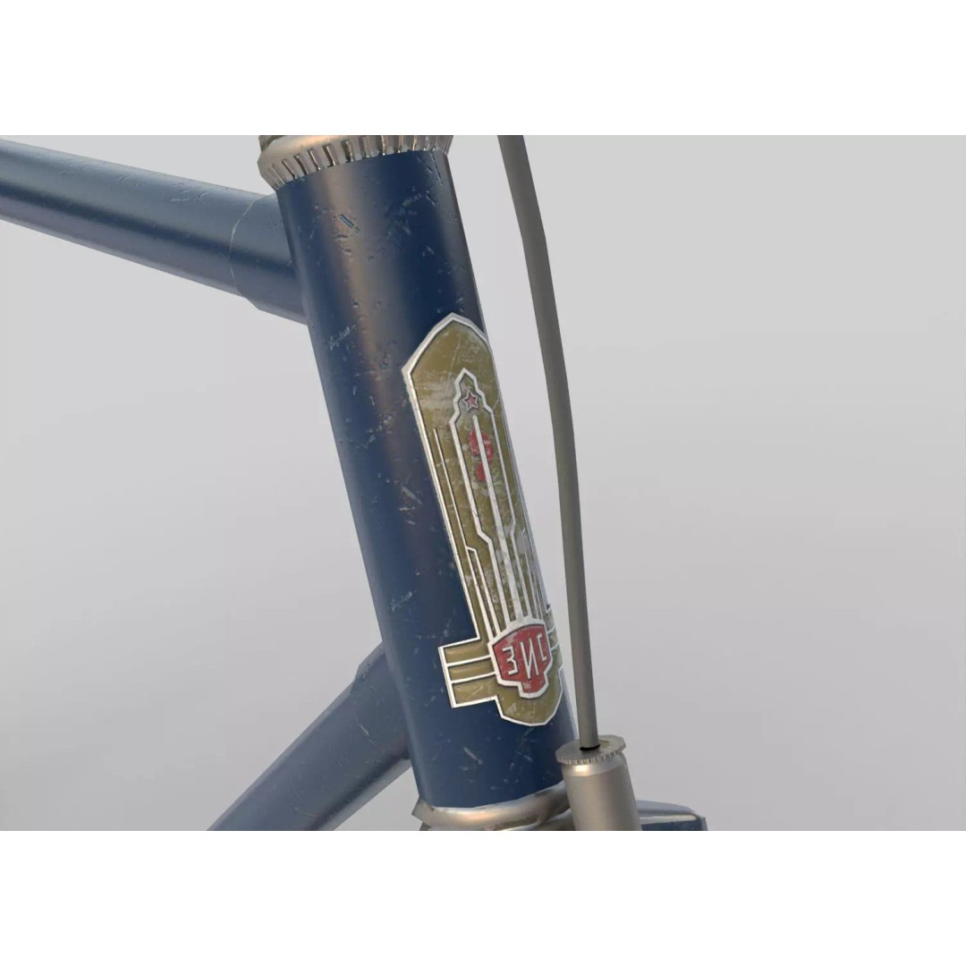 Vintage ZIS Bicycle 3D Model – Low Poly PBR Asset, FBX - View 7