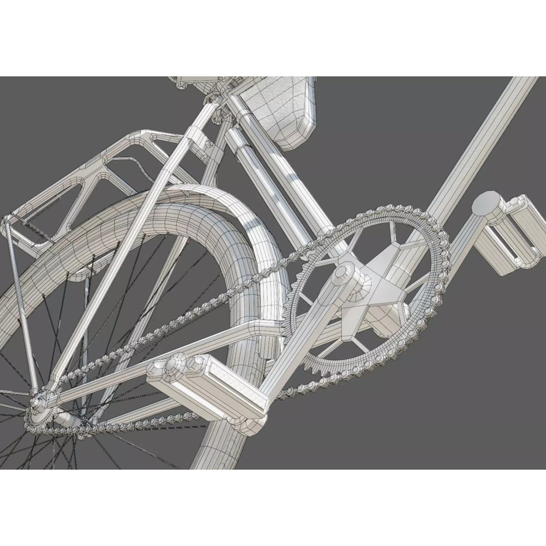 Vintage ZIS Bicycle 3D Model – Low Poly PBR Asset, FBX - View 8