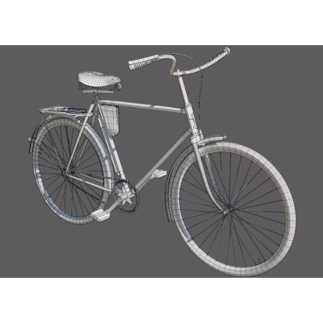 Vintage ZIS Bicycle 3D Model – Low Poly PBR Asset, FBX - View 9