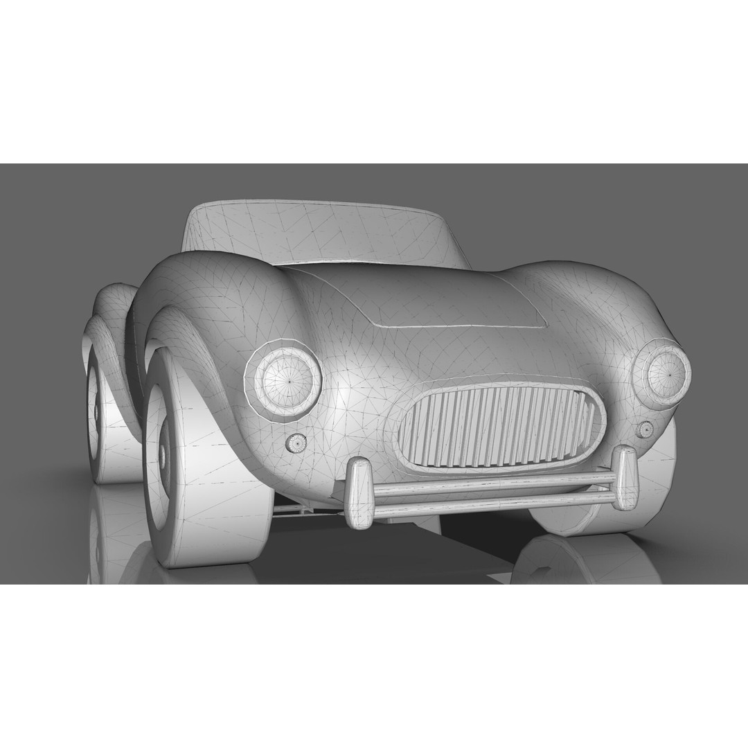 Cartoon Roadster 3D Model – Low Poly Game Asset, Blender & FBX