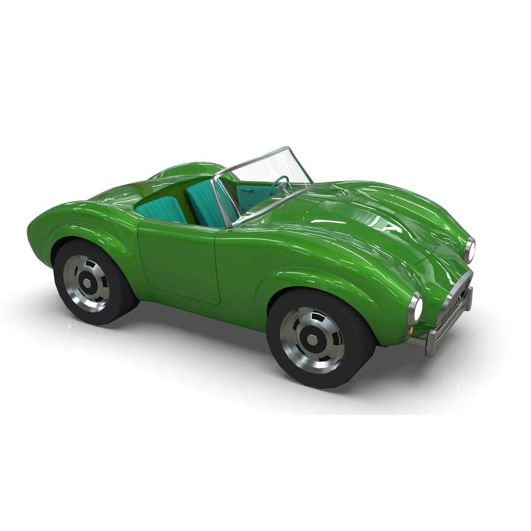 Cartoon Roadster 3D Model – Low Poly Game Asset, Blender & FBX - View 10