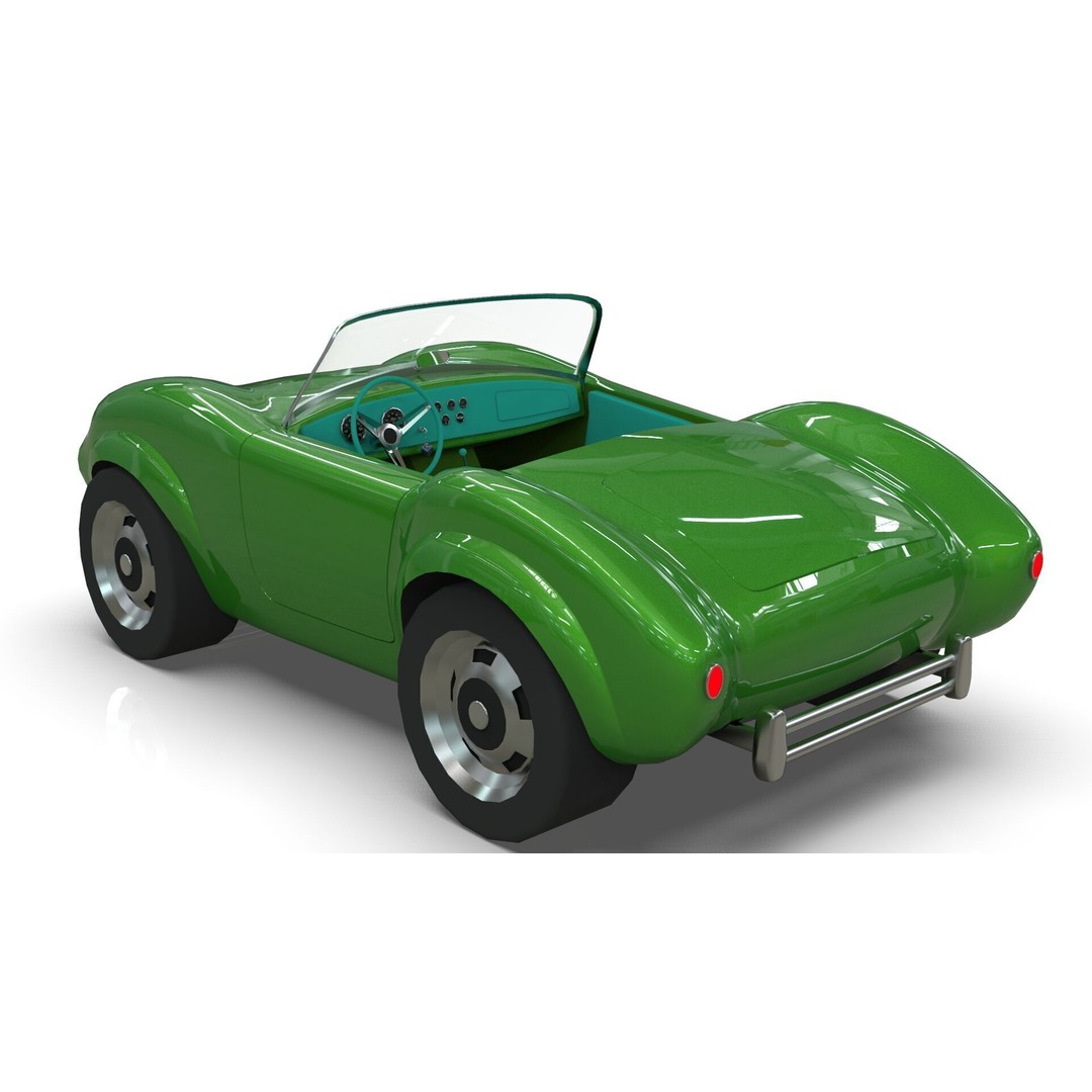 Cartoon Roadster 3D Model – Low Poly Game Asset, Blender & FBX - View 11