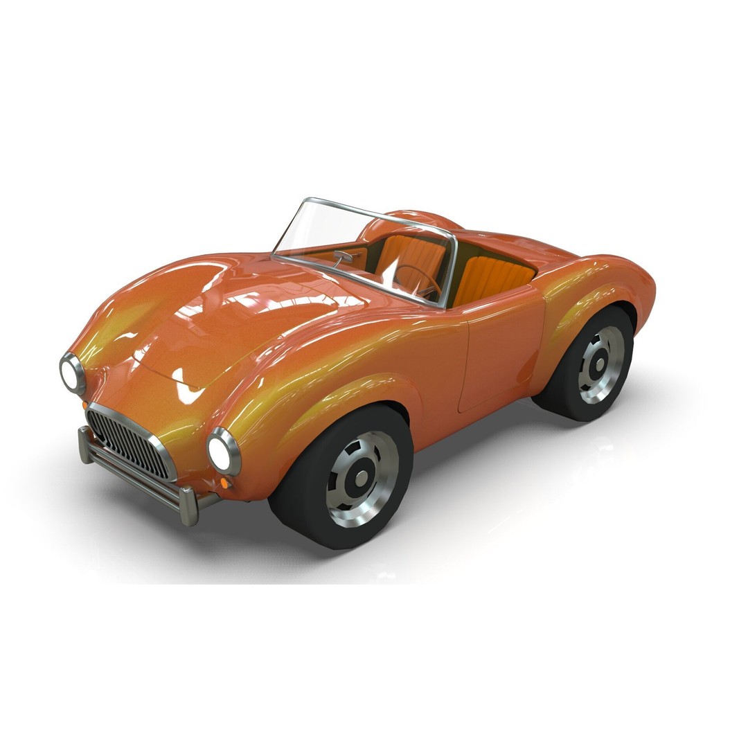 Cartoon Roadster 3D Model – Low Poly Game Asset, Blender & FBX - View 12