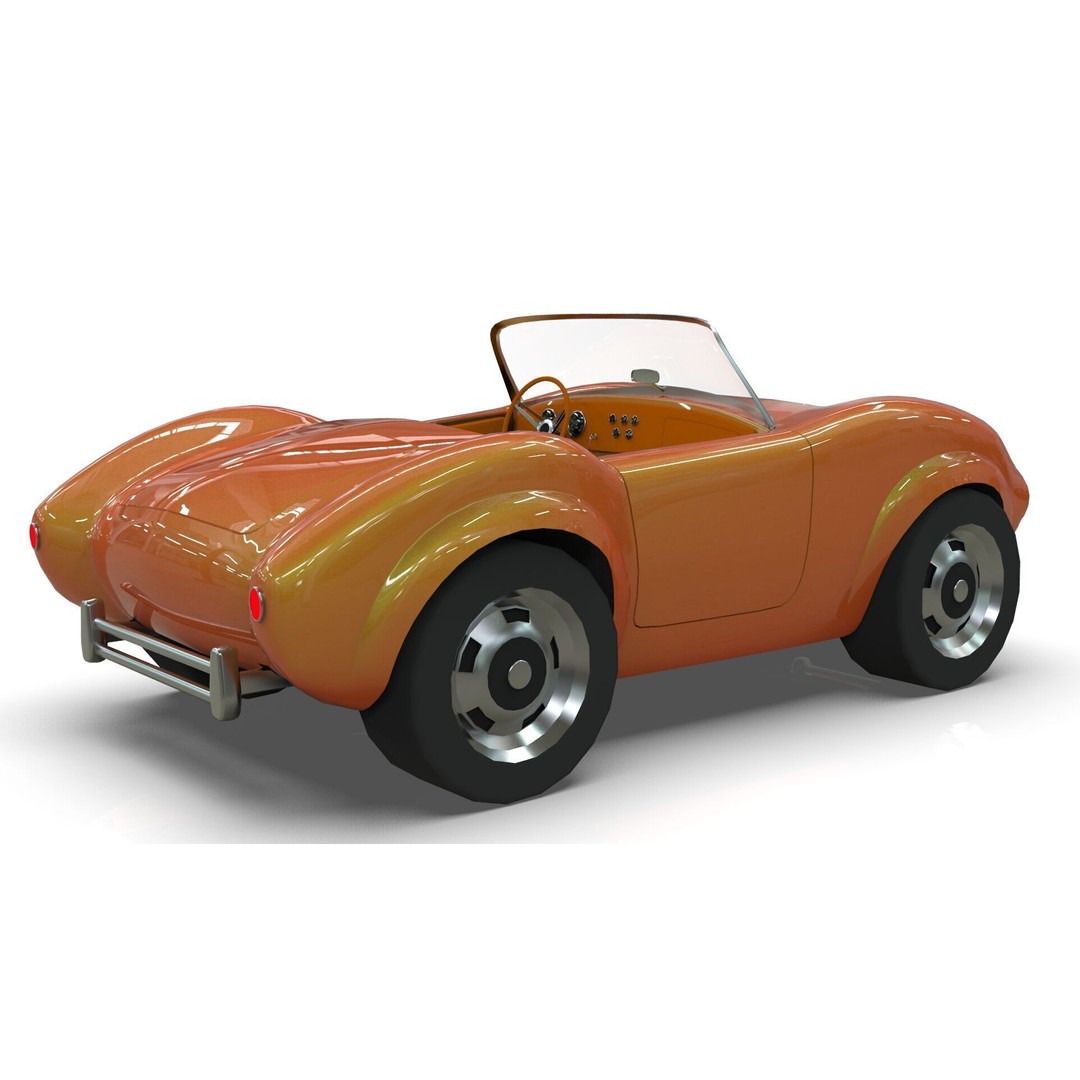 Cartoon Roadster 3D Model – Low Poly Game Asset, Blender & FBX - View 13