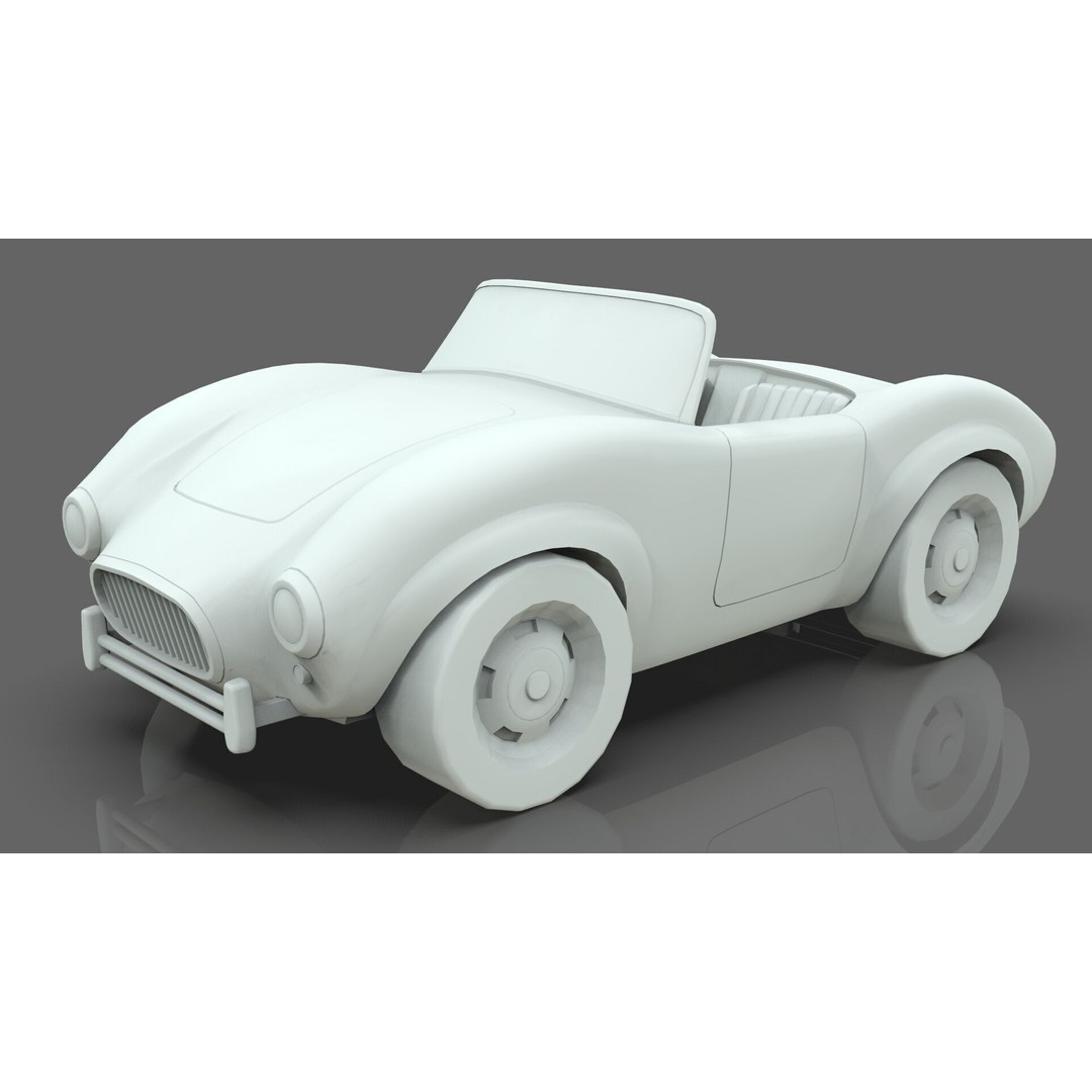 Cartoon Roadster 3D Model – Low Poly Game Asset, Blender & FBX - View 14