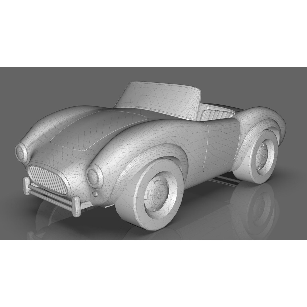 Cartoon Roadster 3D Model – Low Poly Game Asset, Blender & FBX - View 16