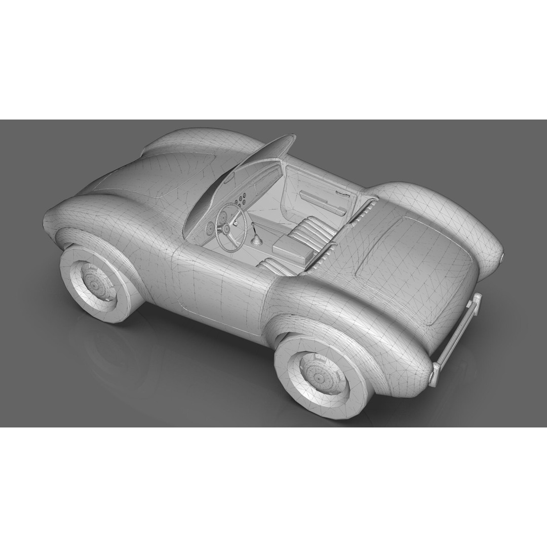 Cartoon Roadster 3D Model – Low Poly Game Asset, Blender & FBX - View 17