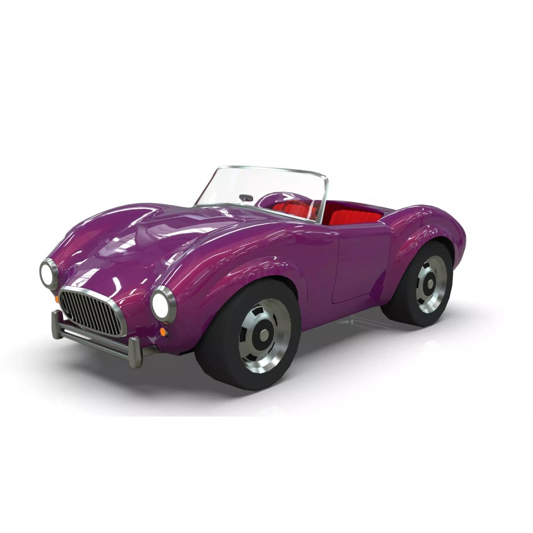 Cartoon Roadster 3D Model – Low Poly Game Asset, Blender & FBX - View 2