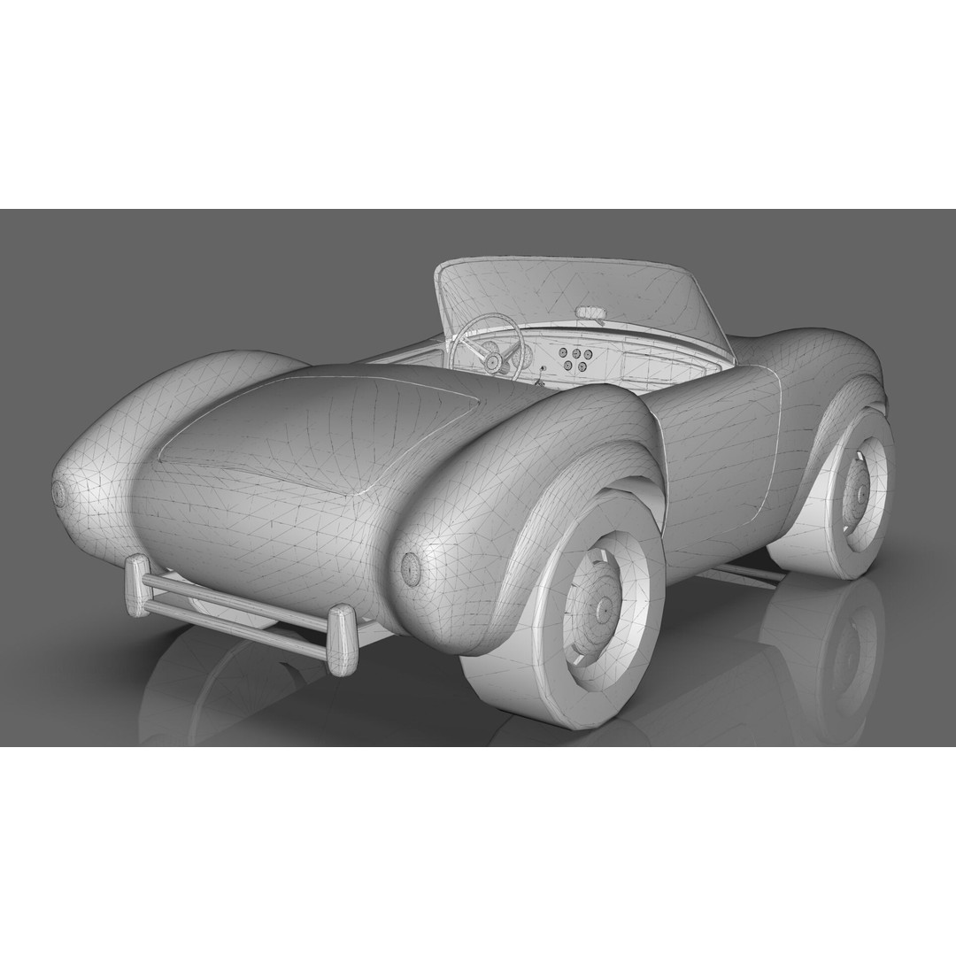 Cartoon Roadster 3D Model – Low Poly Game Asset, Blender & FBX - View 20