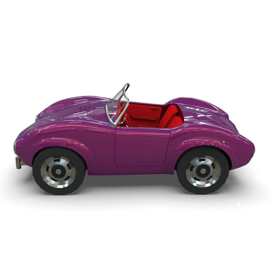 Cartoon Roadster 3D Model – Low Poly Game Asset, Blender & FBX - View 3