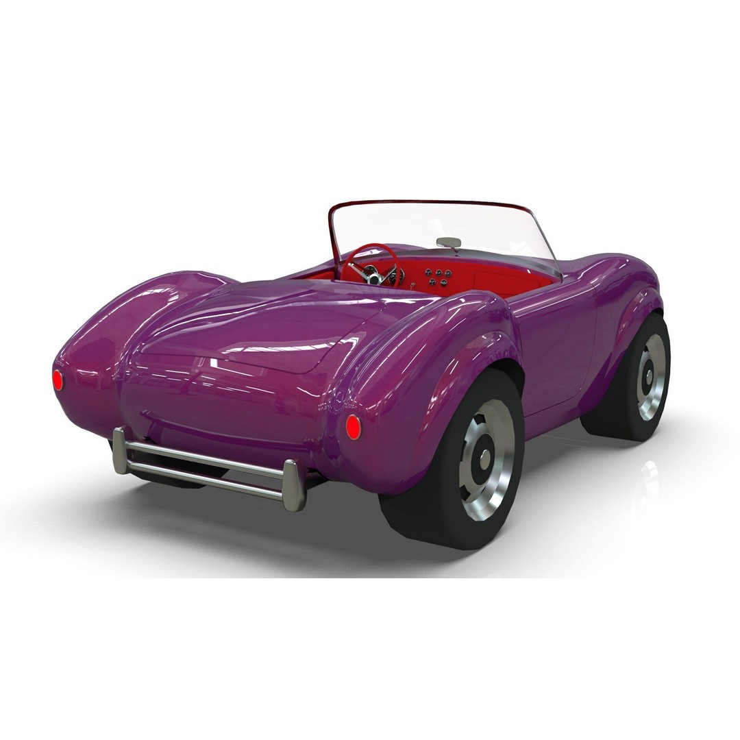 Cartoon Roadster 3D Model – Low Poly Game Asset, Blender & FBX - View 5