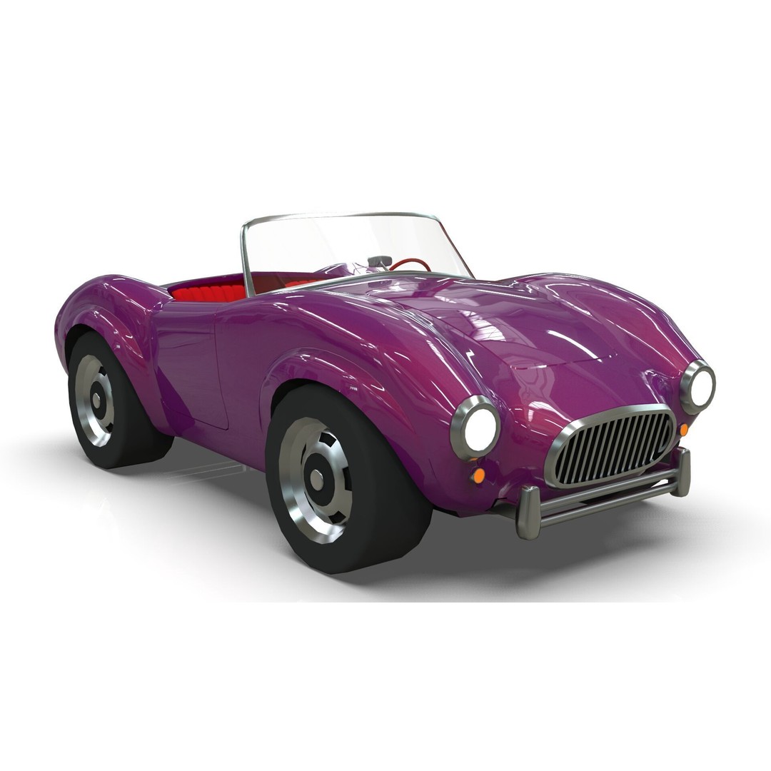 Cartoon Roadster 3D Model – Low Poly Game Asset, Blender & FBX - View 6