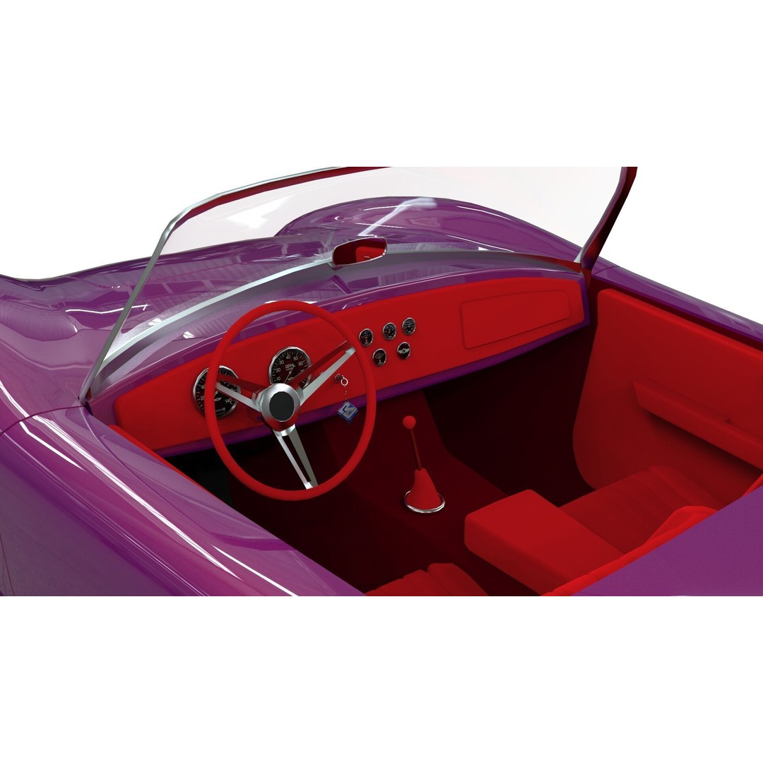 Cartoon Roadster 3D Model – Low Poly Game Asset, Blender & FBX - View 7