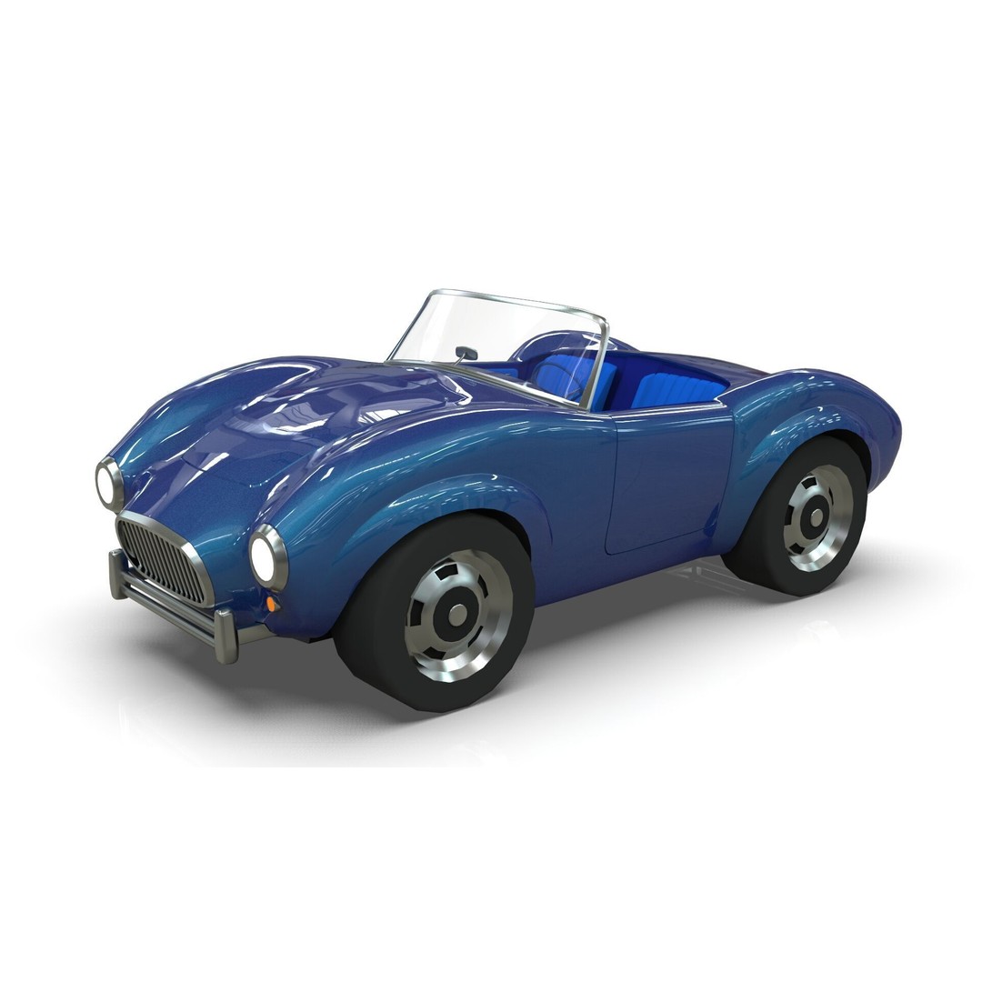 Cartoon Roadster 3D Model – Low Poly Game Asset, Blender & FBX - View 8