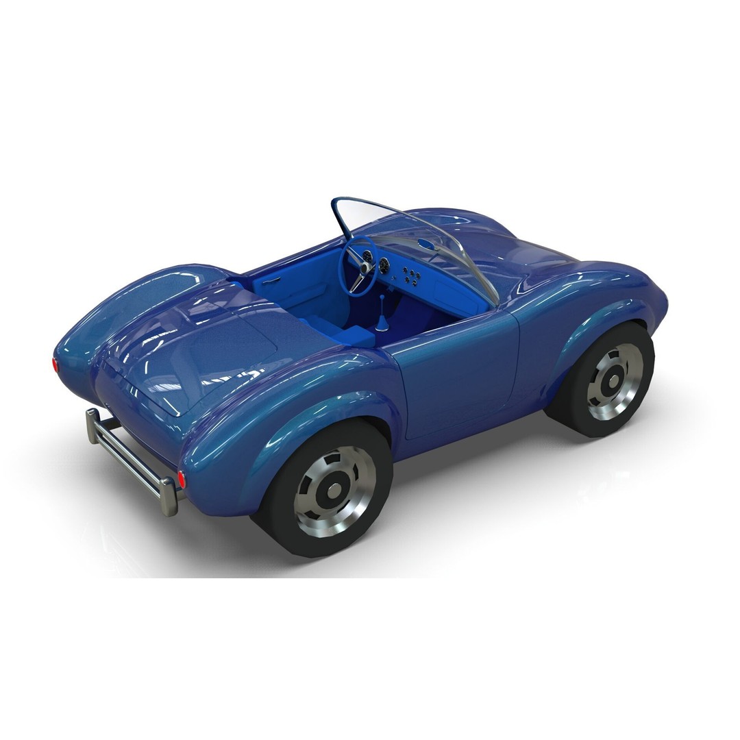 Cartoon Roadster 3D Model – Low Poly Game Asset, Blender & FBX - View 9