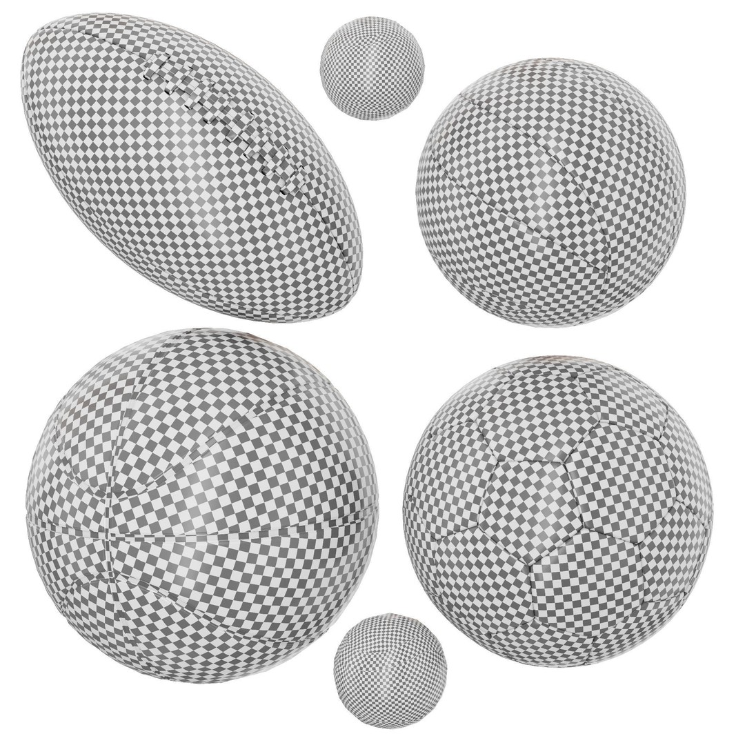 Sports Balls 3D Model – High Detail PBR Game Asset, FBX & OBJ - View 4