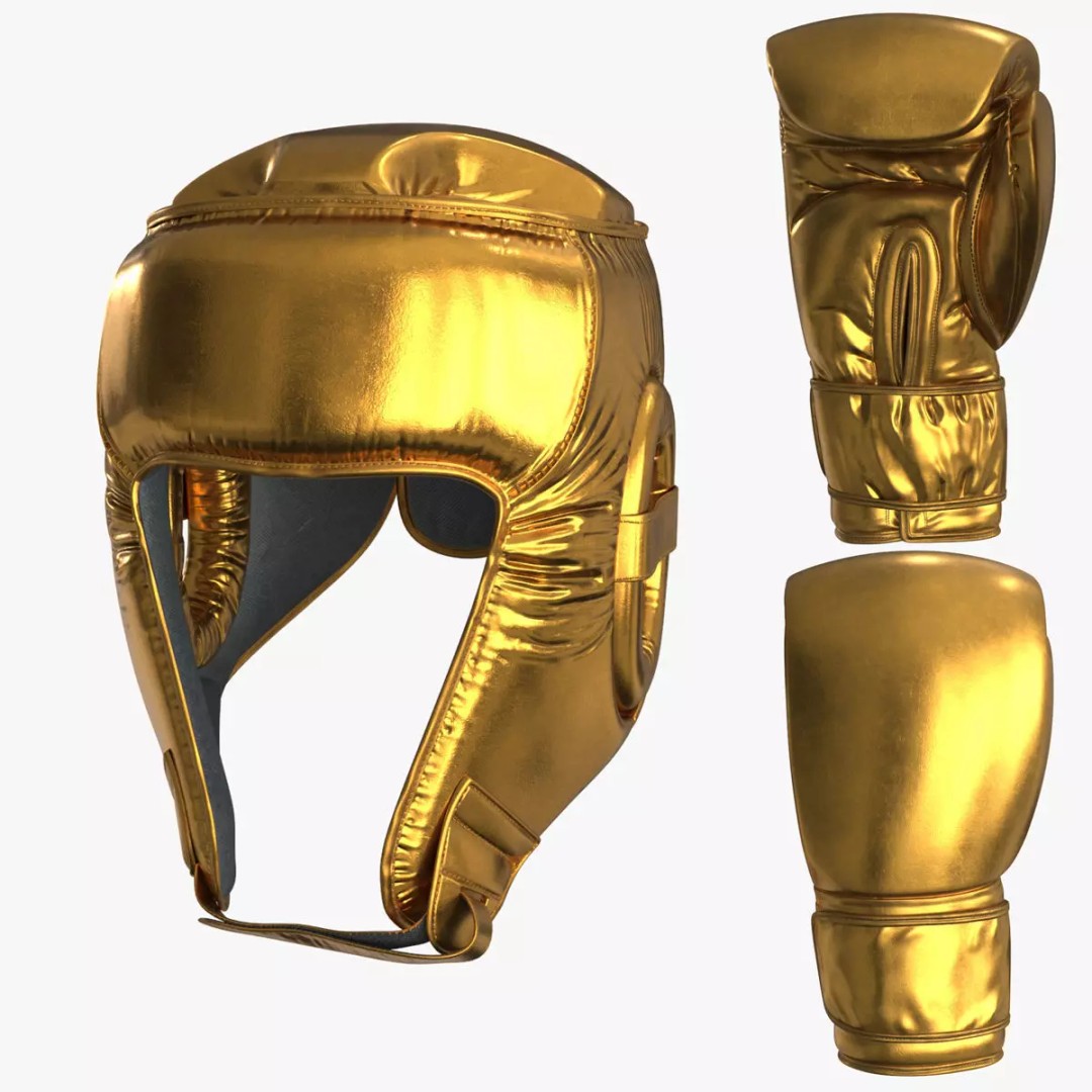 Boxing Gloves 3D Model – Low Poly Game Asset, PBR, FBX, OBJ - View 2