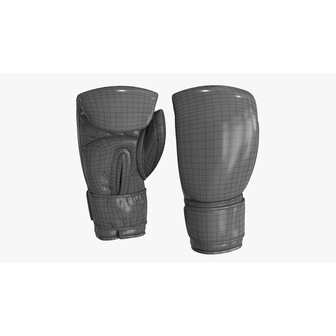 Boxing Gloves 3D Model – Low Poly Game Asset, PBR, FBX, OBJ - View 21