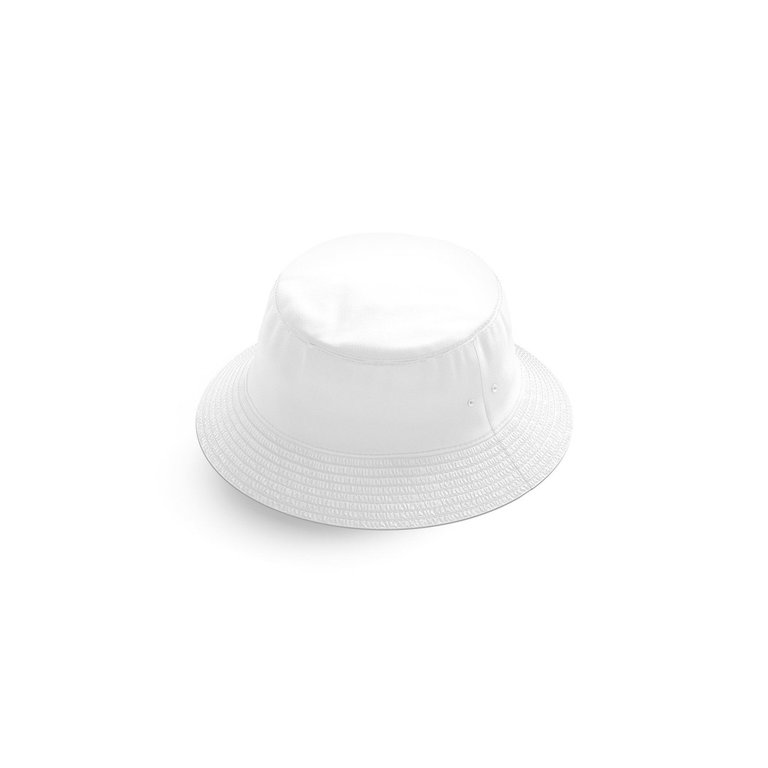 White Bucket Hat 3D Model – Summer Headwear, PBR Textures, FBX - View 3