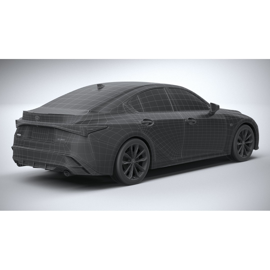 Lexus IS F-Sport 2021 3D Model – High Poly Car Asset, FBX, OBJ