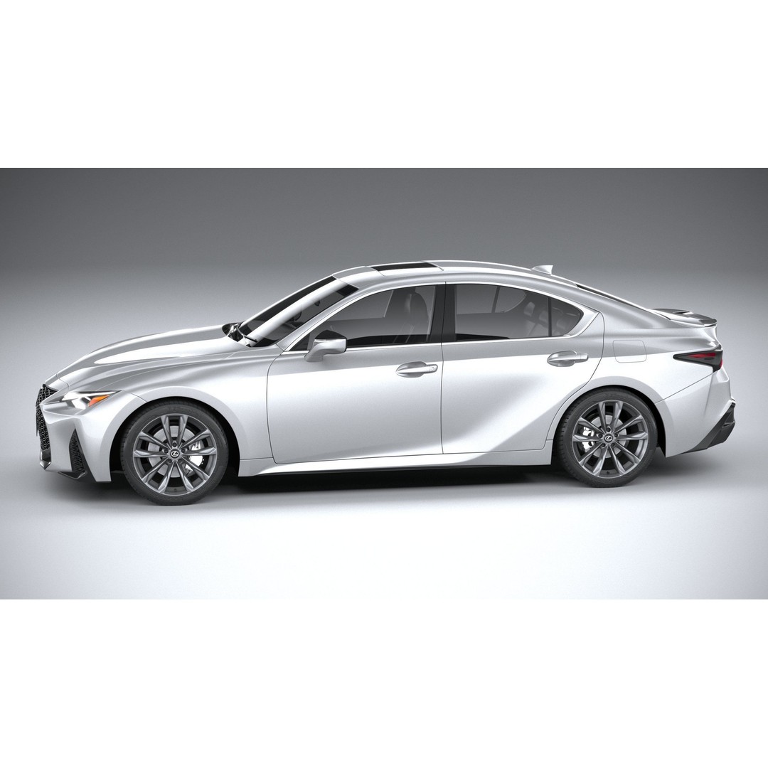 Lexus IS F-Sport 2021 3D Model – High Poly Car Asset, FBX, OBJ - View 10
