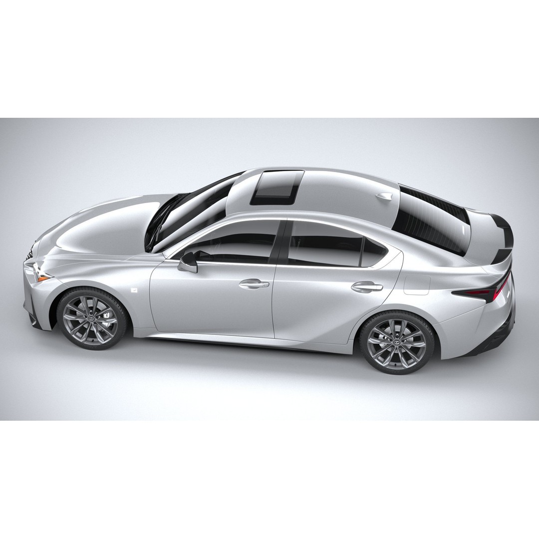 Lexus IS F-Sport 2021 3D Model – High Poly Car Asset, FBX, OBJ - View 11