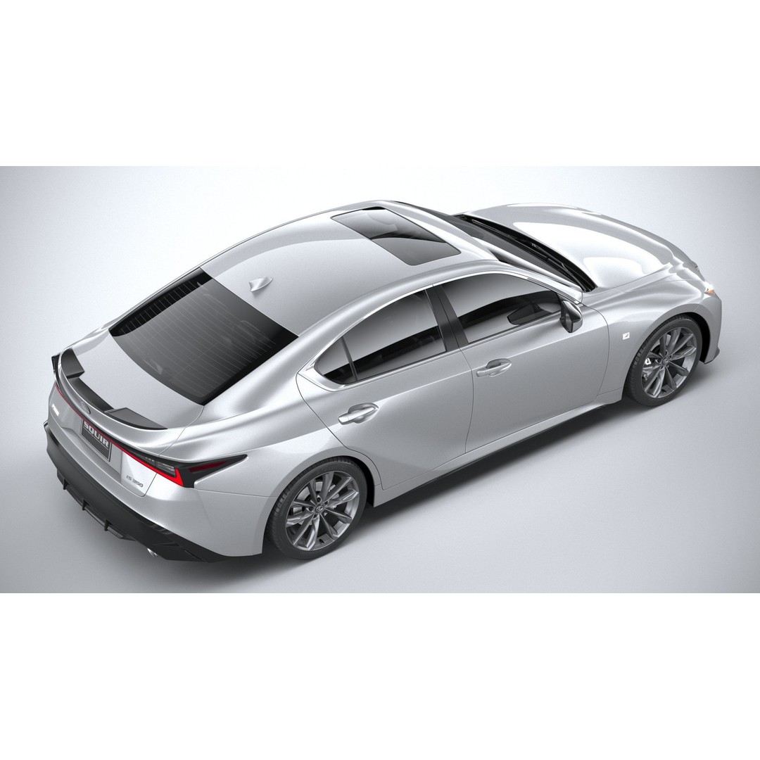 Lexus IS F-Sport 2021 3D Model – High Poly Car Asset, FBX, OBJ - View 12