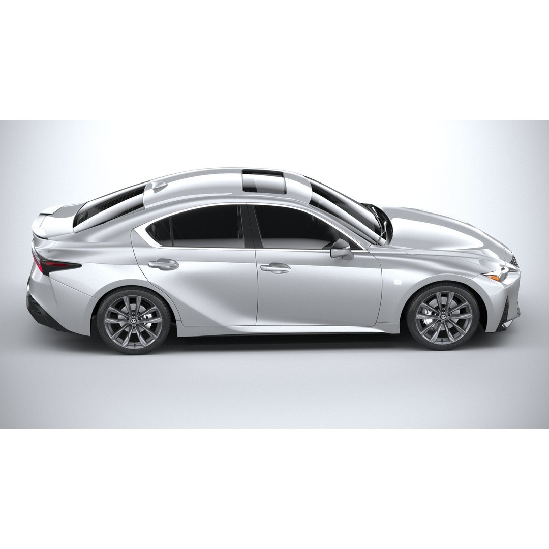 Lexus IS F-Sport 2021 3D Model – High Poly Car Asset, FBX, OBJ - View 13